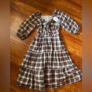 Ivy City Co Plaid Dress - Red and White